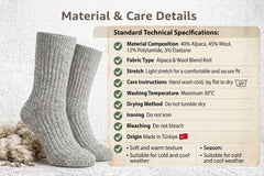 Qorux Alpaca Wool Socks | Lightweight & Thick | Set of 2