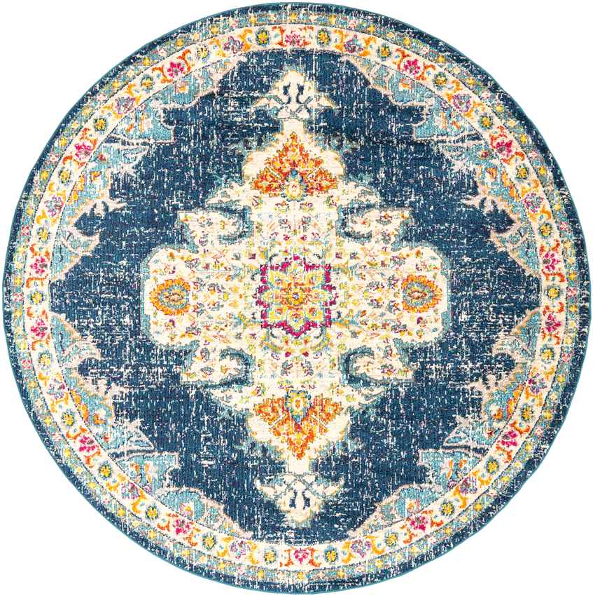 Miya Traditional Teal Area Rug