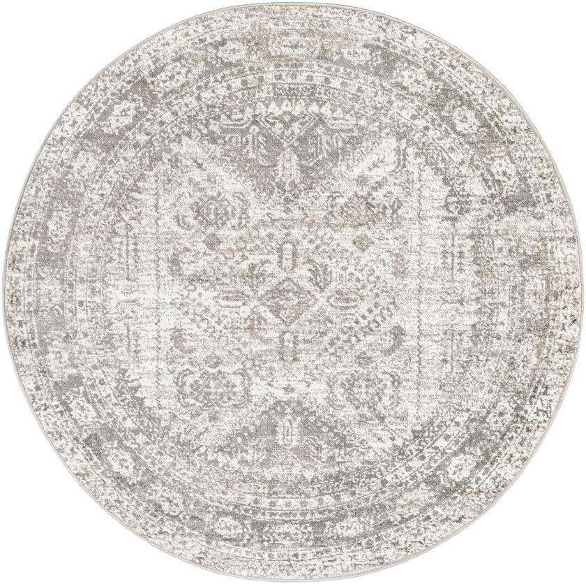 Jules Traditional Light Gray/White/Charcoal Area Rug