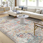 Olivia Traditional Teal/Beige Area Rug