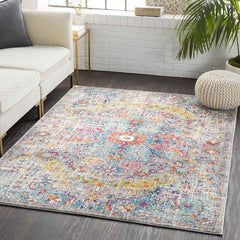 Olivia Traditional Teal/Beige Area Rug