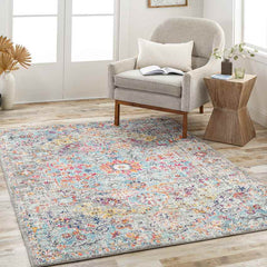 Olivia Traditional Teal/Beige Area Rug