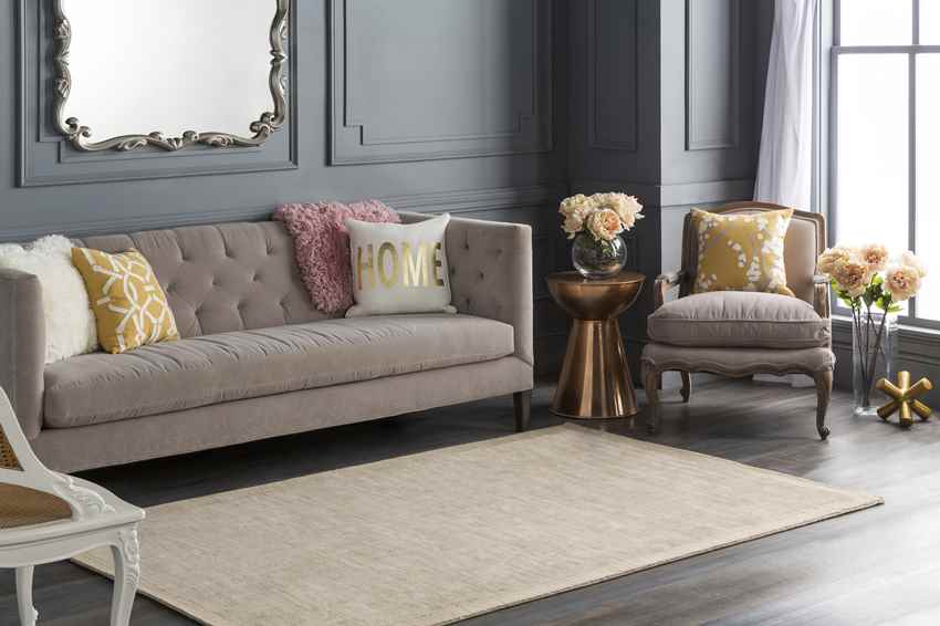 Les Lilas Modern Khaki Area Rug