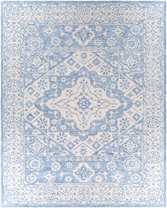 Yvelines Traditional Pale Blue Area Rug