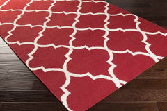 Woord Modern Brick Red Area Rug