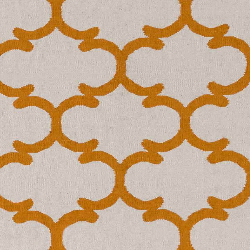 Zeumeren Modern Ivory/Orange Area Rug