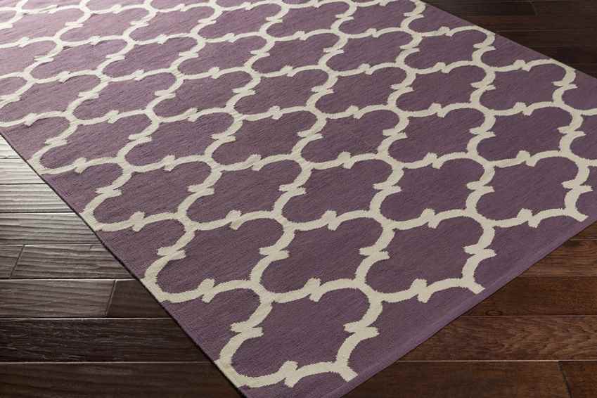 Zeumeren Modern Violet/Ivory Area Rug