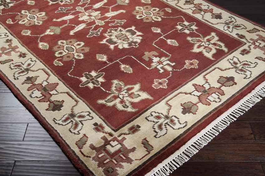 Carl Traditional Burgundy/Beige Area Rug