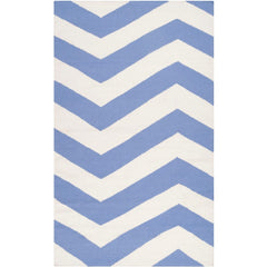 Emelle Modern Periwinkle/White Area Rug