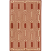 Fairfield Modern Burgundy/White Area Rug