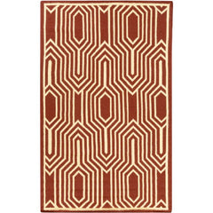 Fairfield Modern Burgundy/White Area Rug