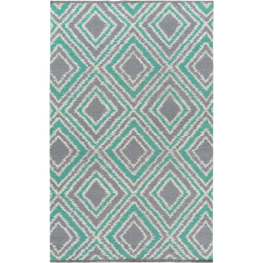 Holyoke Modern Ivory/Emerald Area Rug