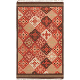 Hughson Global Orange/Brown Area Rug