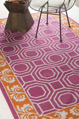 Millry Modern Bright Pink/Burnt Orange Area Rug