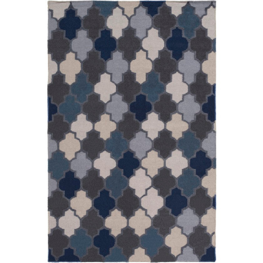 Monette Modern Gray/Navy Area Rug