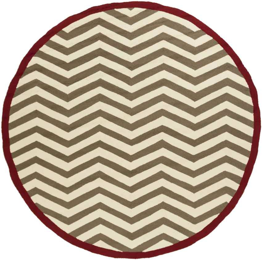 Quitman Modern Burgundy/Beige Area Rug
