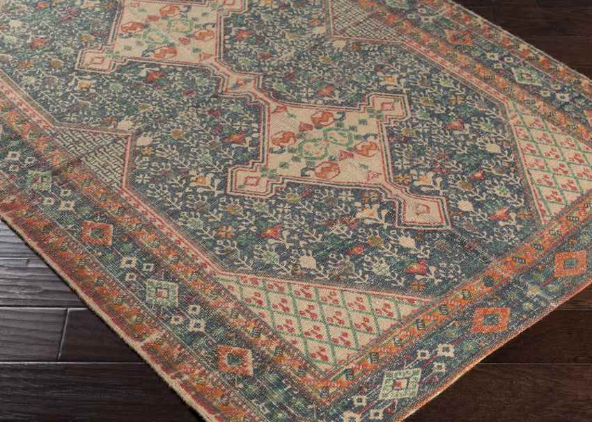 Shafter Traditional Khaki/Dark Blue/Orange Area Rug