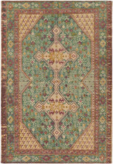 Shafter Traditional Khaki/Teal Area Rug