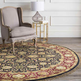 Walthourville Traditional Red/Green/Black Area Rug