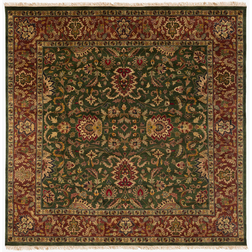 Warrenton Traditional Green Area Rug