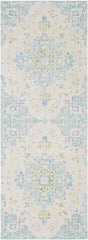 Wokingham Traditional Aqua/Bright Yellow Area Rug