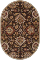 Eckville Traditional Dark Brown Area Rug