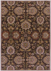 Eckville Traditional Dark Brown Area Rug