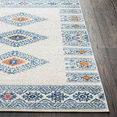 Ajax Rustic Dark Blue/Sky Blue Area Rug