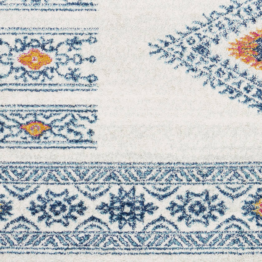 Ajax Rustic Dark Blue/Sky Blue Area Rug