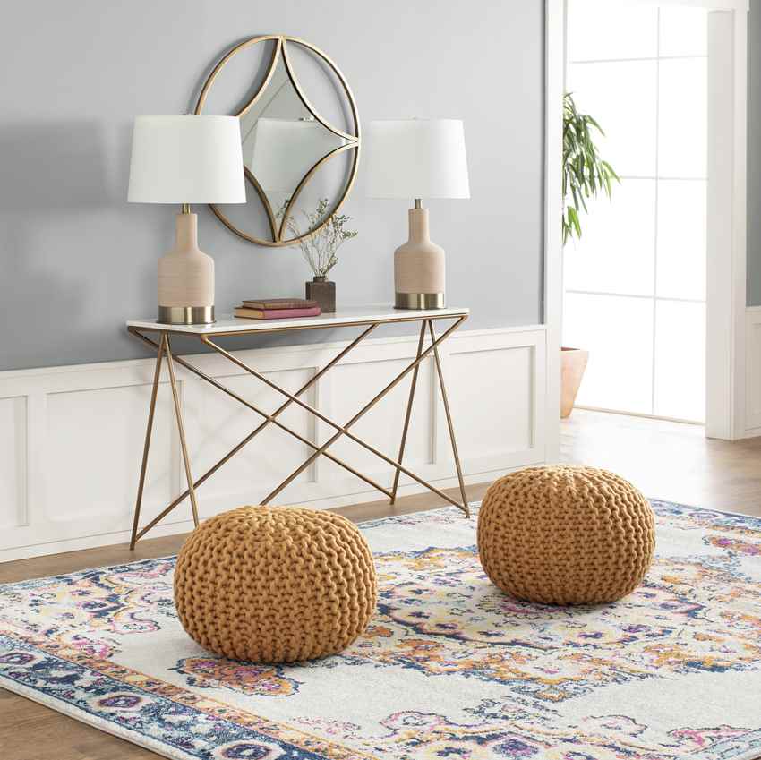 Tilburen Traditional Burnt Orange Area Rug