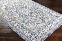 Mantinge Traditional Navy Area Rug