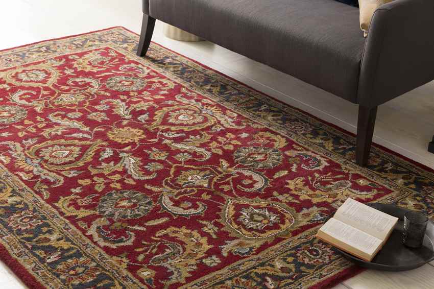 Palaiseau Traditional Bright Red Area Rug