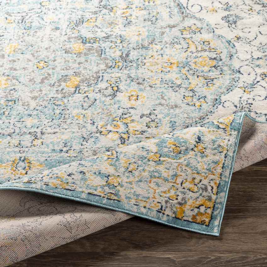 Cornjum Traditional Pale Blue Area Rug