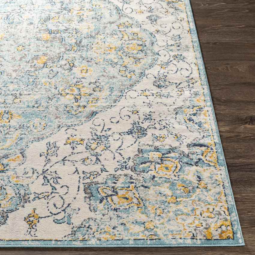Cornjum Traditional Pale Blue Area Rug