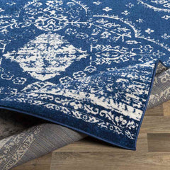 Blauwhuis Traditional Dark Blue Area Rug