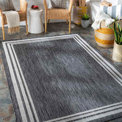 Wezep Traditional Dark Gray Area Rug