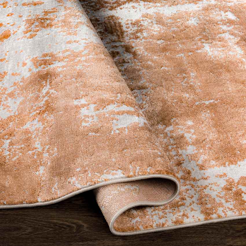 Rinnegom Modern Burnt Orange Area Rug