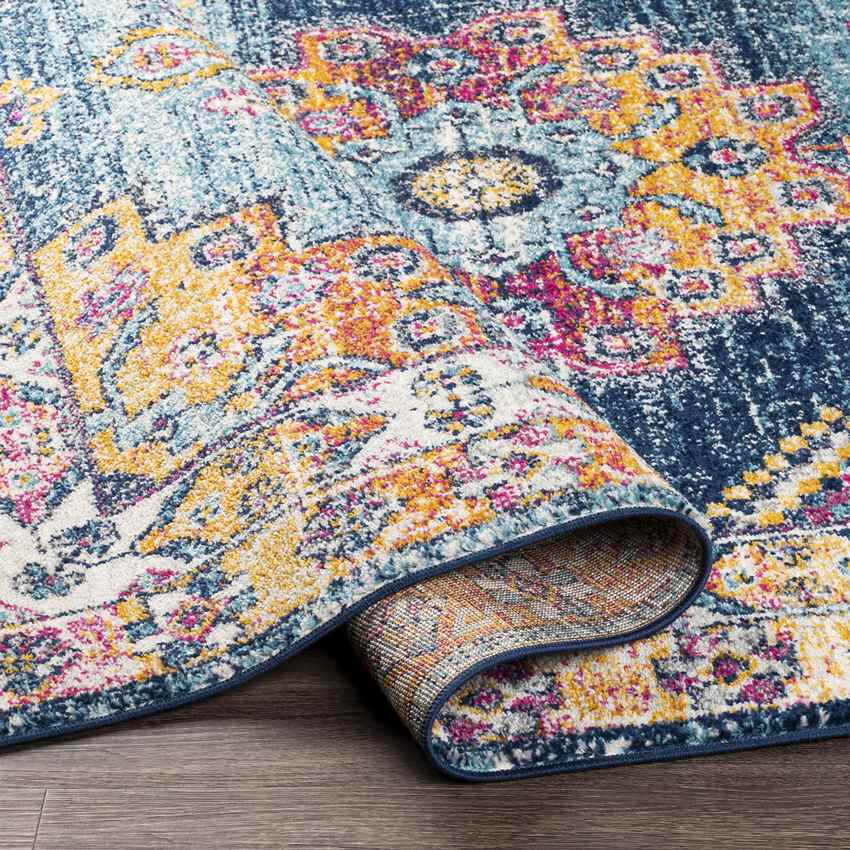 Halfmijl Traditional Navy Area Rug