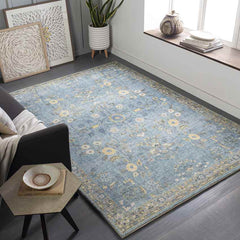 Heidveld Traditional Sky Blue Area Rug