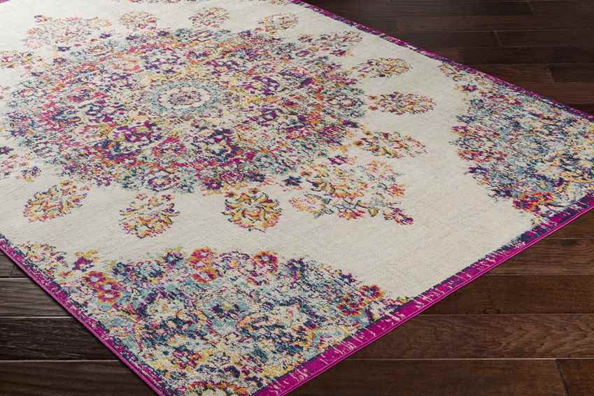 Hooghout Traditional Bright Pink Area Rug