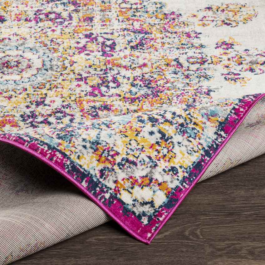 Hooghout Traditional Bright Pink Area Rug