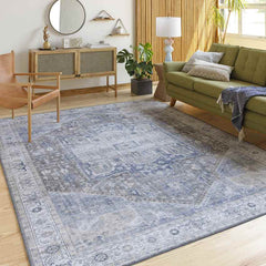 Maasdriel Traditional Dark Blue Area Rug