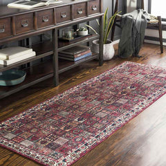 Luitert Traditional Dark Red Area Rug