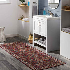 Luitert Traditional Dark Red Area Rug