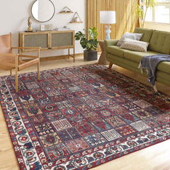 Luitert Traditional Dark Red Area Rug