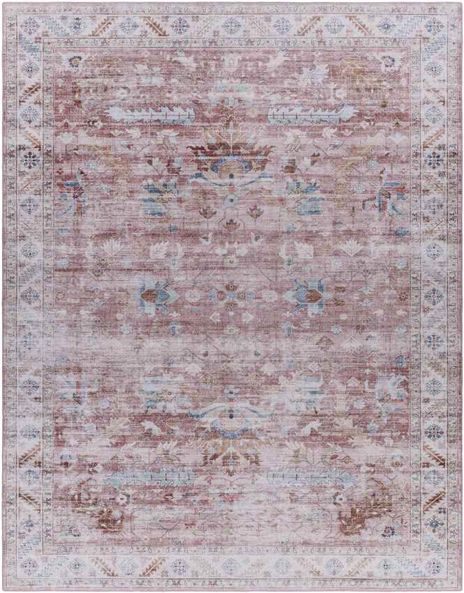 Meeren Traditional Pale Pink Area Rug
