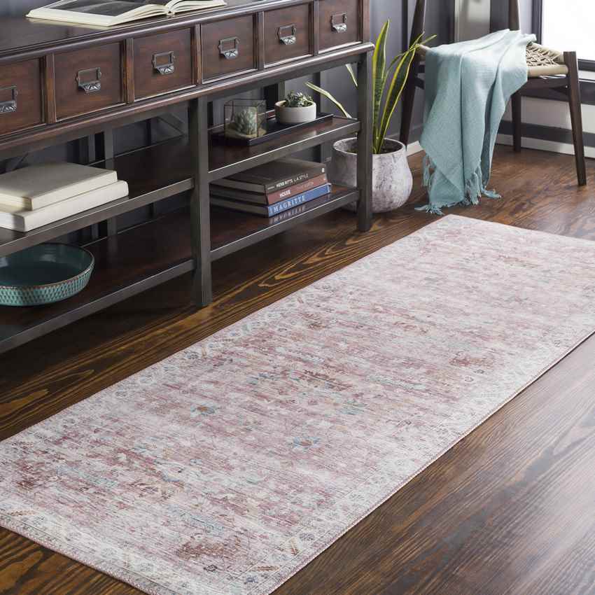 Meeren Traditional Pale Pink Area Rug