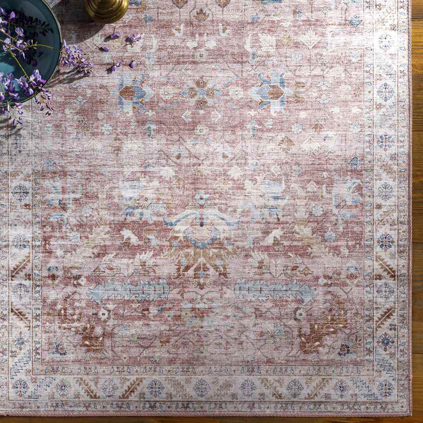 Meeren Traditional Pale Pink Area Rug
