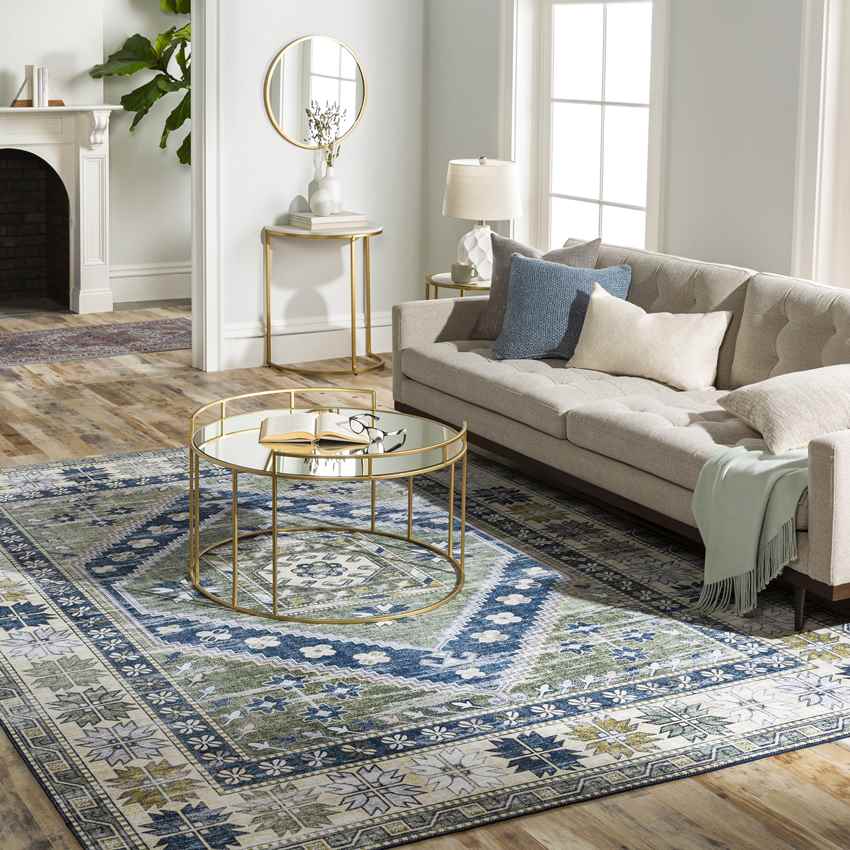 Megen Traditional Grass Green Area Rug