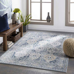 Moeren Traditional Dark Blue Area Rug